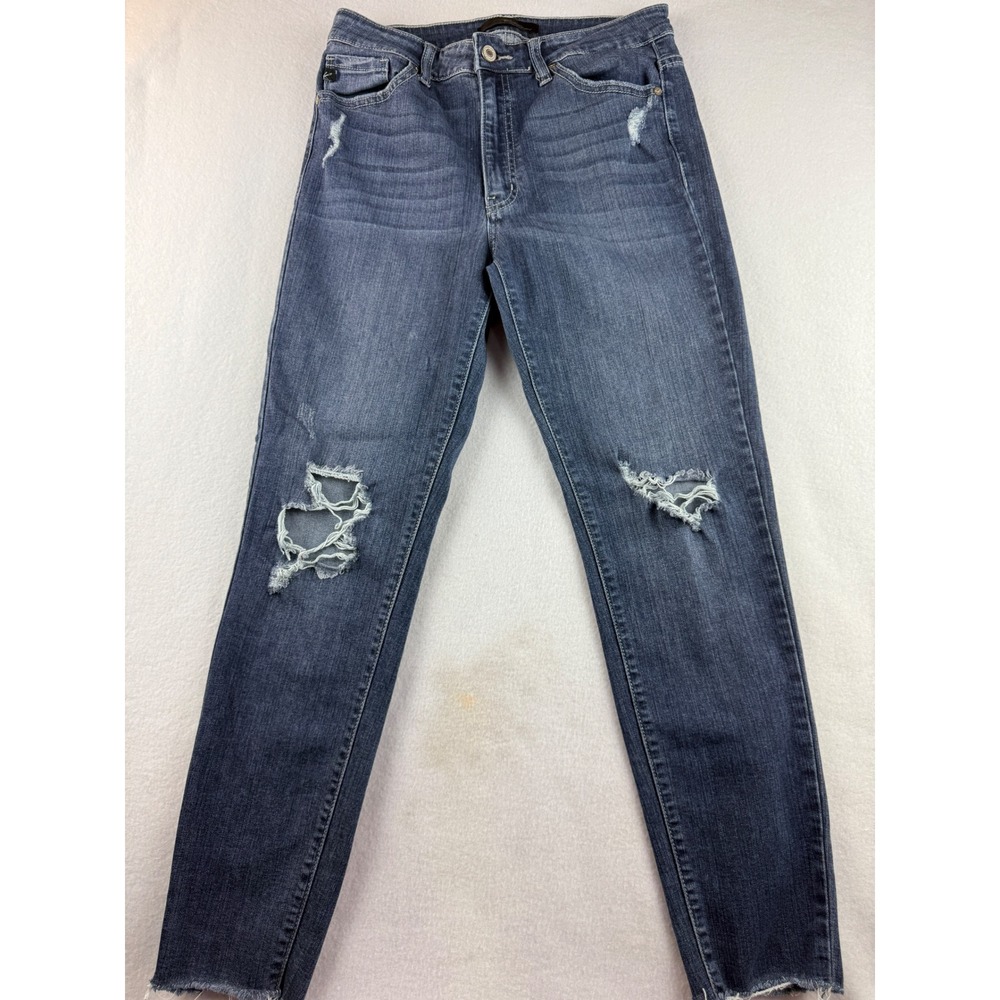 Kancan Womens Jeans Size‎ 28 Distressed Frayed Hem Denim Dark Wash